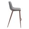 Homeroots Set of Two 30" Slate Gray and Brown Faux Leather and Steel Bar Height Bar Chairs 555681 - alternate 3