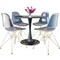 Leisuremod Bristol 5-Piece Modern Dining Set: Round MDF Table & 4 Eiffel Plastic Chairs with Chrome Legs, 5PK BTBL-35BL-CR19CLG4 - alternate 1