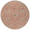 Homeroots 8' Pink Gray And Beige Round Floral Washable Indoor Outdoor Area Rug 604787 - alternate 3