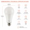 Euri Lighting A21 LED Bulb, 22W, 2550 lm, 150W Eq., 4000K, E26, Dimmable, UL EA21-22W1040eh - alternate 3