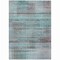 Homeroots 10' X 14' Teal Blue Gray And Charcoal Striped Washable Indoor Outdoor Area Rug 588075 - alternate 1