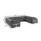 Homeroots Dark Gray Italian Leather Power Reclining U Shaped Eight Piece Corner Sectional With Console 634682 - alternate 9
