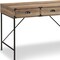 Homeroots 47" Oak Wood Wall Mounted H-Shape Writing Desk With Three Drawers 565429 - alternate 5