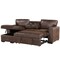 Homeroots 92" Dark Brown Upholstered Sleeper USB Sleeper Sofa Chaise With Toss Pillow 559220 - alternate 3
