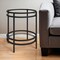 Homeroots 22" Black And Clear Glass And Steel Round End Table With Shelf 543813 - alternate 1