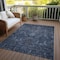 Homeroots 3' X 5' Navy Blue And Charcoal Damask Washable Indoor Outdoor Area Rug 603323 - alternate 4