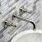 Kingston Brass Double-Handle Wall Mount Bathroom Faucet, Polished Nickel KS6126KL - alternate 2
