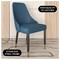 Leisuremod Allure Modern Dining Chair In Yale Blue Fabric and Oak Wood Legs AC49BU - alternate 3