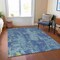 Homeroots 9' X 12' Navy Blue And Denim Blue Abstract Washable Indoor Outdoor Area Rug 610412 - alternate 4