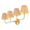 Jonathan Y Malaya 31.5" 4-Light Bohemian Coastal Metal Pleated Paper Shade LED Vanity Light, Beige/Brass Gold JYL1617A - alternate 7