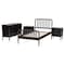 Baxton Studio Lucera Mid-Century Black Twin Size 4-Piece Bobbin Bedroom Set 257-14012-14128-14122-14122-ZORO - alternate 8