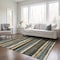 Homeroots 9' X 12' Brown Beige And Green Striped Washable Indoor Outdoor Area Rug 598888 - alternate 5