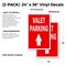 Signmission Valet Parking With Up Arrow, Vinyl Decals Only 24 Inch x 36 Inch, Vinyl Decal, 2PK DSB-2436-2PACK-ValetParkingWithUpArrow - alternate 2