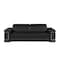 Homeroots 89" Black Leather Sofa With Silver Legs 548984 - alternate 6