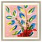 Homeroots Vibrant Pink And Blue Modern Floral Giclee Silver Framed Wall Art 649182 - alternate 1