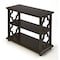 Homeroots 27" Dark Brown Two Tier Standard Bookcase 389571 - alternate 1