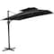 Homeroots 11ft Black Polyester Round Tilt Cantilever Patio Umbrella With Stand 485672 - alternate 4