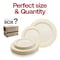 Smarty Had A Party Ivory w/Gold Edge Rim Plastic Plates Dinnerware Value Set (120 Dinner Plates+120 Salad Plates), 240PK 130GVP-CASE - alternate 5