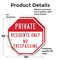 Signmission Private Residents Only No Trespassi, 10 inch X 10 inch, Vinyl Decal, 2PK OC-D-2PACK-10-133 - alternate 2