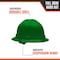 Malta Dynamics Full Brim Hard Hat, Polyethylene, 4 Point Ratchet, Type 1, Class E and G, Green HHGN2004 - alternate 5