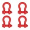Mytee Products 4PK 1 1/8inAnchor Shackle Forged Carbon Steel w/Safety Screw Pin 19,000lbs WLL, 4PK SHACKLE-ANCHOR-BT-118x4 - alternate 1