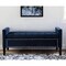 Homeroots 50" Navy Blue and Black Upholstered Velvet Bench with Flip top 530656 - alternate 1