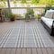 Homeroots 9' X 12' Gray Blue And Beige Plaid Washable Indoor Outdoor Area Rug 601486 - alternate 5