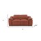 Homeroots 73in Orange and Silver Italian Leather Power Reclining Loveseat 720520 - alternate 3
