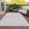Homeroots 9' X 12' Lilac Purple And Ivory Striped Washable Indoor Outdoor Area Rug 583442 - alternate 3