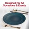 Smarty Had A Party 7.5" Navy with Gold Rim Organic Round Disposable Plastic Appetizer/Salad Plates (120 Plates), 120PK 937NG-CASE - alternate 5