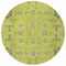 Homeroots 8' Artichoke Green And Fern Green Round Oriental Washable Indoor Outdoor Area Rug 582052 - alternate 6