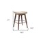 Homeroots Set of Two 27" Beige and Walnut Faux Leather and Steel Backless Counter Height Bar Chairs, 2PK 564991 - alternate 4