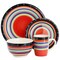 Gibson Home Casa Stella 16 Piece Stoneware Dinnerware Set in Red Multi 65936.16R - alternate 3