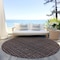 Homeroots 8' Chocolate And Black Round Geometric Washable Indoor Outdoor Area Rug 595543 - alternate 2