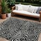 Homeroots 8' X 10' Black And Ivory Abstract Washable Indoor Outdoor Area Rug 598953 - alternate 1
