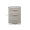 Homeroots 15" X 18" X 25" Silver Wood Veneer (Paper) Nightstand 347545 - alternate 3