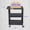 Luxor Utility Cart with Lipped Plastic Shelves, 300 lb Load Capacity, 3 Shelves, 24 in L, 18 in W STC222-B - alternate 8