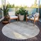 Homeroots 8' Round Taupe Round Ombre Washable Non Skid Indoor Outdoor Area Rug 563678 - alternate 3