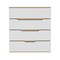 Homeroots 32" White and Natural Four Drawer Dresser 543994 - alternate 3