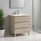 Homeroots 24" Natural Wood Freestanding Bathroom Vanity With White Sink And Three Drawers 624134 - alternate 3