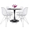 Leisuremod Bristol 5-Piece Modern Dining Set: Round MDF Table & 4 Eiffel Plastic Chairs with Chrome Legs, 5PK BTBL-35BL-CR19CL4 - alternate 1