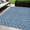 Homeroots 5' X 8' Denim Blue And Ivory Geometric Washable Indoor Outdoor Area Rug 596094 - alternate 1