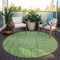 Homeroots 8' Green And Ivory Round Geometric Washable Indoor Outdoor Area Rug 600818 - alternate 7