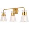 Vaxcel Harper 23.5 in W 3-Light Brass Gold Mid-Century Modern Bathroom Vanity Light Wall Fixture W0470R - alternate 1