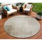Homeroots 8' Khaki Round Geometric Washable Indoor Outdoor Area Rug 608096 - alternate 1