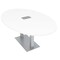 Skutchi Designs Oval Conference Table With Power, 48 in W, 84 in L, White HAR-OVL-48X84-DOU-W960-ESIL - alternate 1