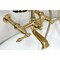 Kingston Brass 7-Inch Wall Mount Tub Faucet with Hand Shower, Brushed Brass CC541T7 - alternate 3