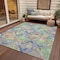 Homeroots 10' X 14' Beige Blue And Green Geometric Washable Indoor Outdoor Area Rug 609123 - alternate 4