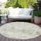 Homeroots 8' Taupe Light Yellow And Ivory Round Abstract Washable Indoor Outdoor Area Rug 604561 - alternate 5