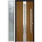 Vdomdoors Steel Door Deux 1744 Natural Oak Sidelight Exterior White Window Stainless Inserts Single Modern Pa DEUX1744EXD-OAKW-W36+14 x H80-Left-hand Inswing - alternate 3